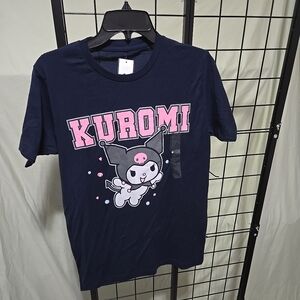 Hello Kitty Sanrio Kuromi Anime Short Sleeve Graphic T-Shirt Medium- Navy Blue